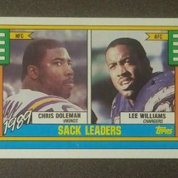 1990 Topps Chris Doleman Lee Williams Vikings Chargers 1989 Sack Leaders #193 Football Card Vintage Collectible Sports NFL