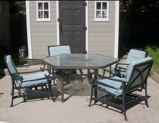 Large Patio Rocker Lounge Chairs x 4 Cushions