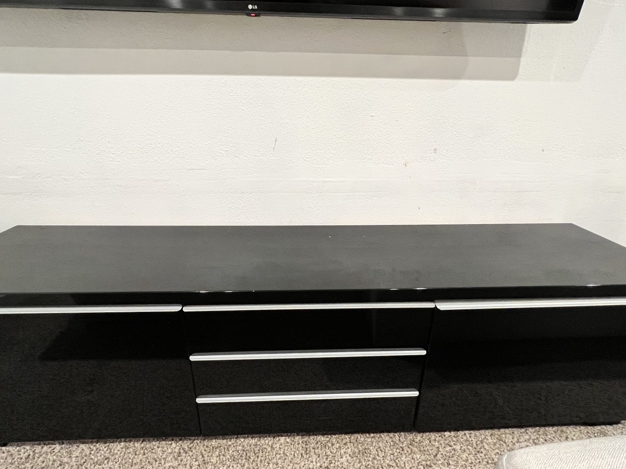 Glossy Black Modern Ikea Entertainment Center