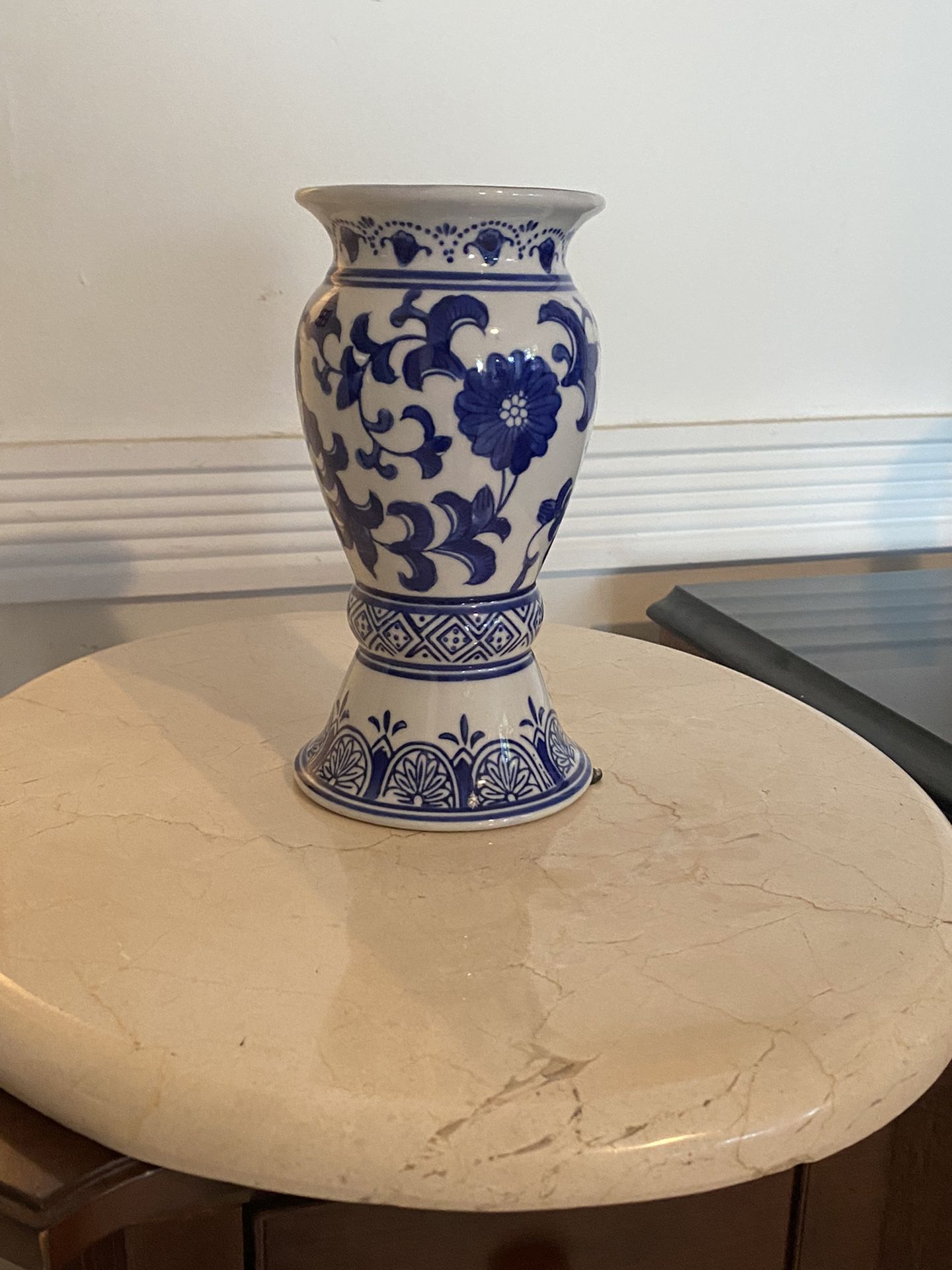 Blue And White Ceramic Candle Holder