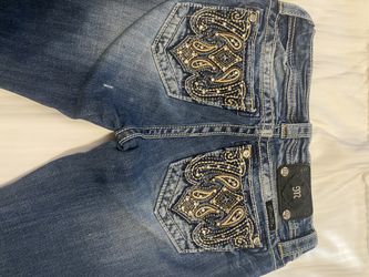Miss Me Distressed Mid Rise Bootcut Jeans