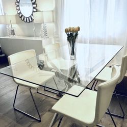 Glass And Chrome Dining Table ( No Chair)