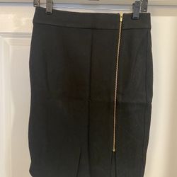 Black Wool Skirt