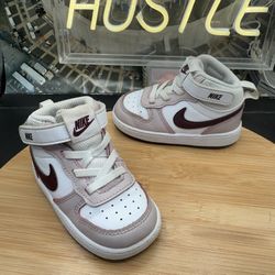 Nike Court Borough Mid 2 Kids (TD) CD7784-118 Size 6C White Pnk