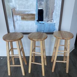Wooden Bar Stool Chairs Counter Height 29”