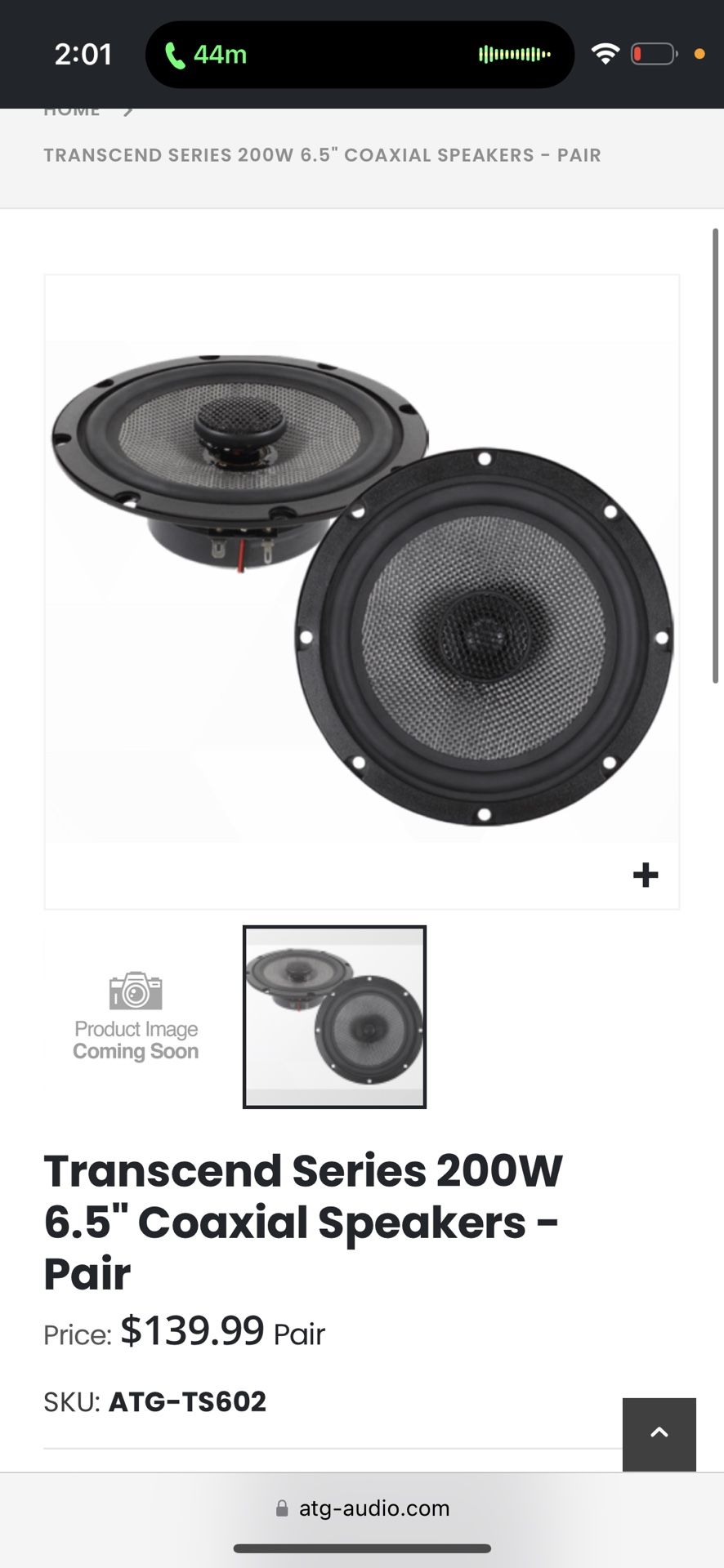 Transcend 6.5 6 1/2 2 Way Door Speakers Brand new