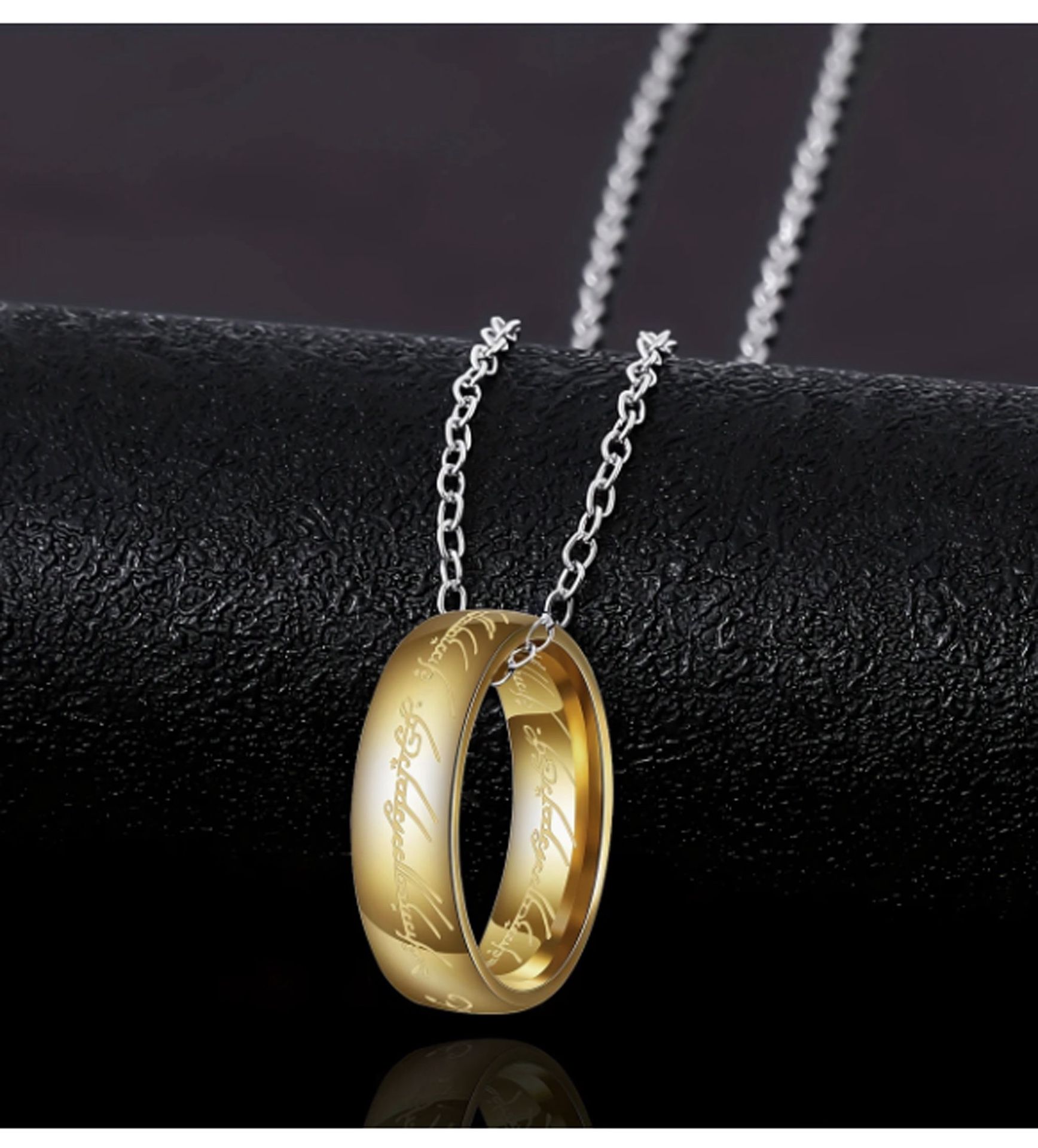 Lord Of The Rings Necklace Gold Ring Silver Necklace