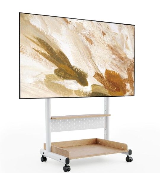 FITUEYES Rolling Floor TV Stand Mount for 40-85 Inch Large LCD/LED TVs TV Cart Heavy Duty Hold Up to 132 lbs Mobile Corner Stand with Mount for LCD/LE