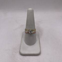 10kt Tri-Color Gold Engagement Style Ring w/ Seven Day Design