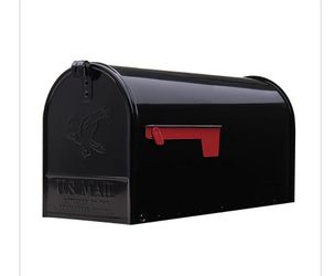 Large Elite Black, Large, Steel Post Mount Mailbox