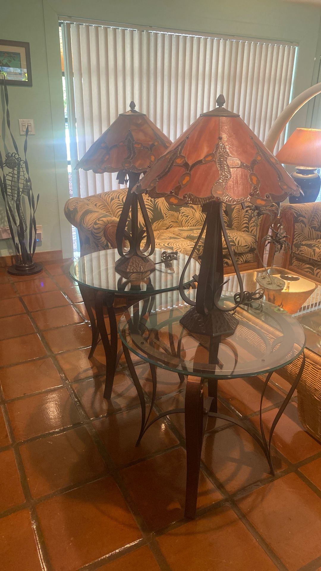 Stain glass Lamps And End Tables