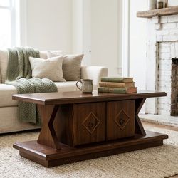 Vintage solid Wooden Console / Coffee Table with stylish storage!
