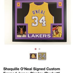 Brad new still in box Shaquille O'Neal Signed Custom Framed Jersey Display (Beckett)