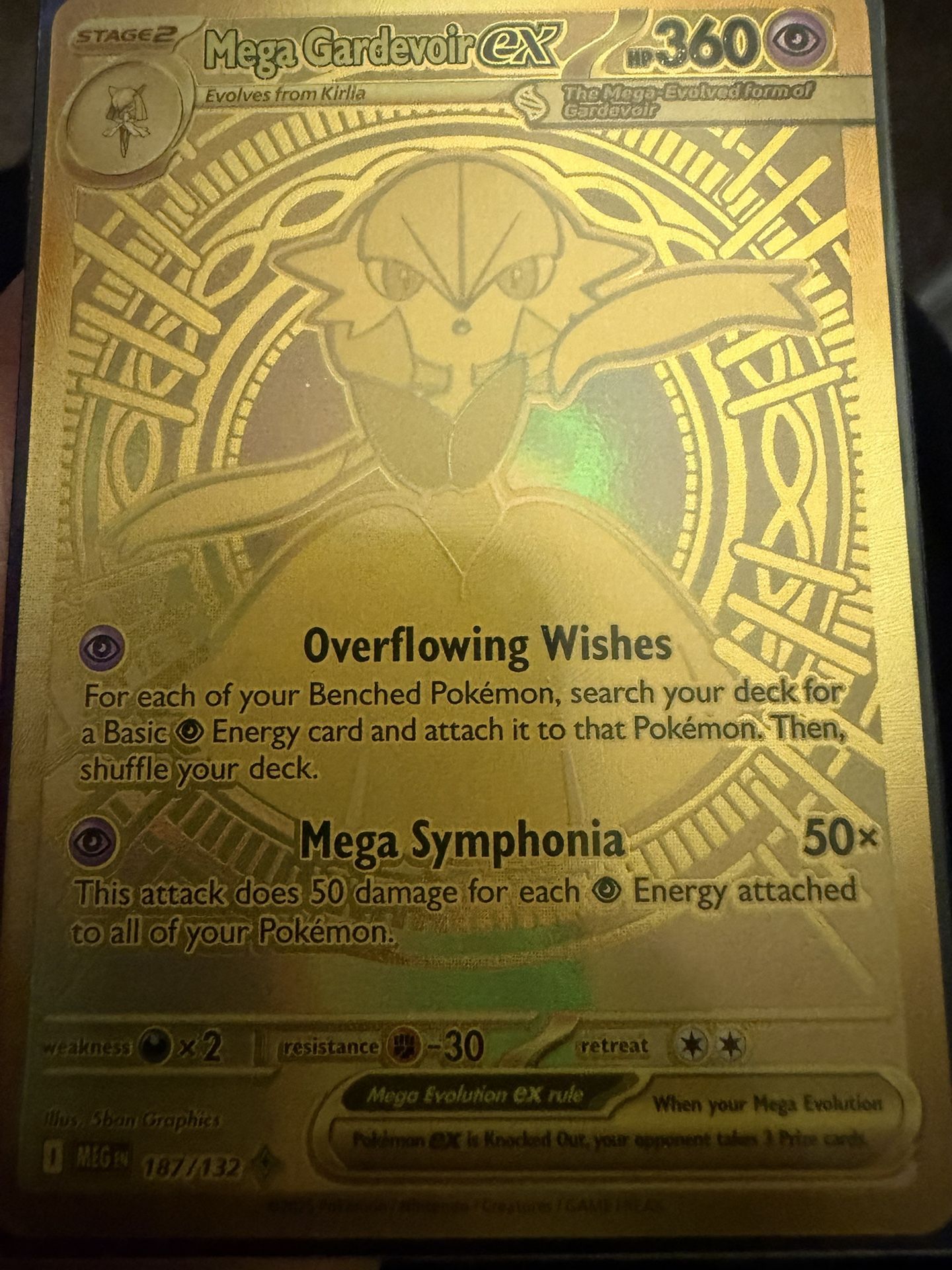 Gold Mega Gardevoir Pokemon Card