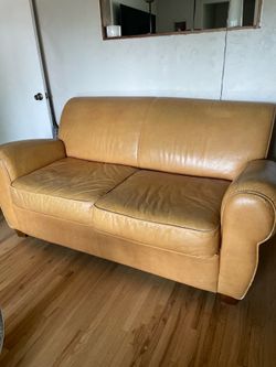 Leather sofa and chair