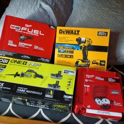 Milwaukee tools,&Ryobi, DeWalt 