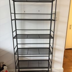 6-Shelf Iron Folding Bookshelf