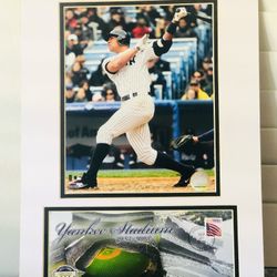 Alex Rodriguez 2008 Photo 8x10” / Yankee Stadium 9x3” Photo 