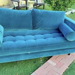 Article green aqua velvet sofa