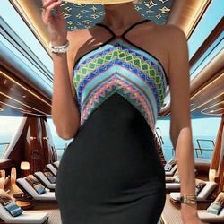 NWT, Lavishly Paris Little Beach Black Embroidered Maxi Dress
