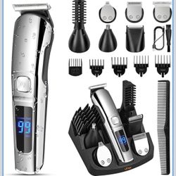 Beard Trimmer for Men, Waterproof Electric Razor for Nose, Body, Face & Mustache, Cordless Hair Clippers Shavers Grooming Kit, Valentines Day Gifts fo