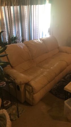 Leather recliner couch