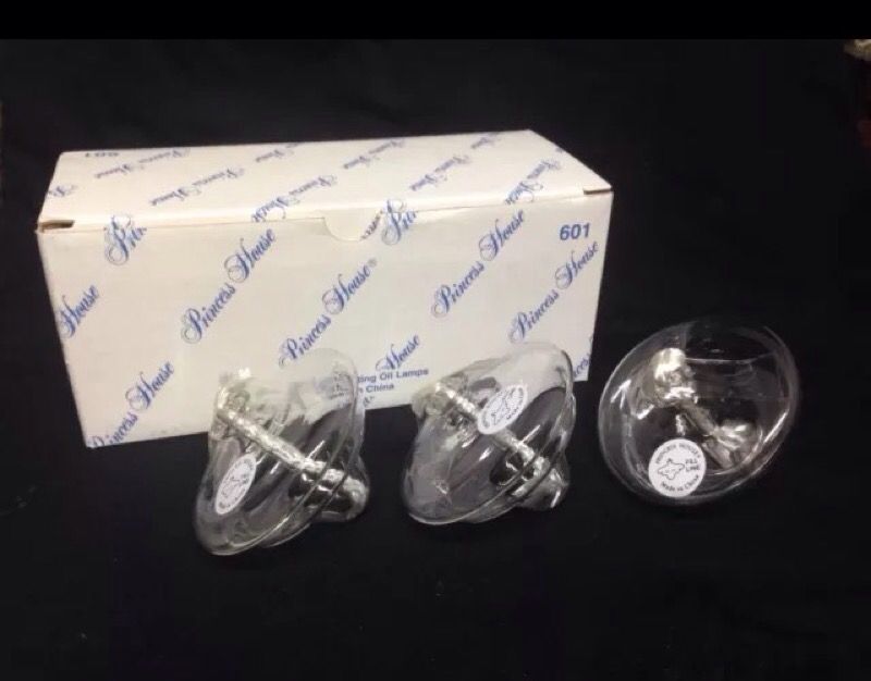 Princess House 3 Crystal Floating Oil Lamps