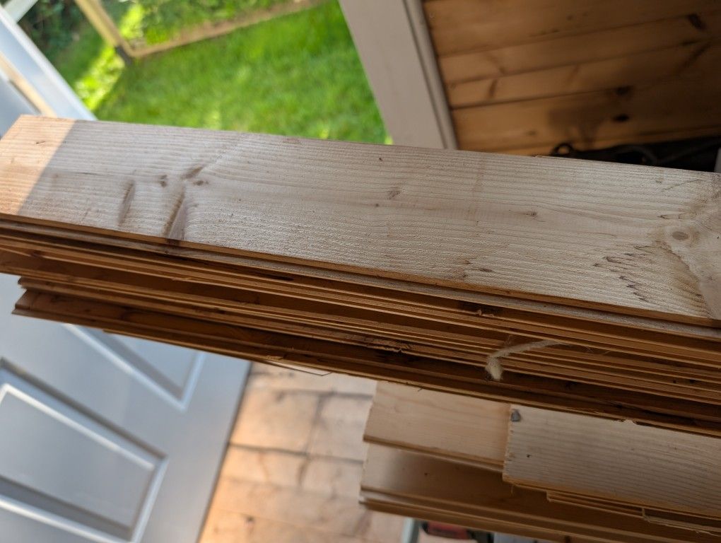 15 Pieces Of Pine Wood Tongue And Grove Planks