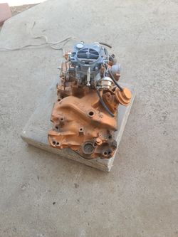Stock 1967 327 Intake Manifold w/ 2 Brrl Carb