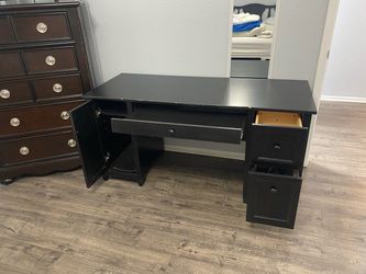 Espresso Computer Desk with Storage