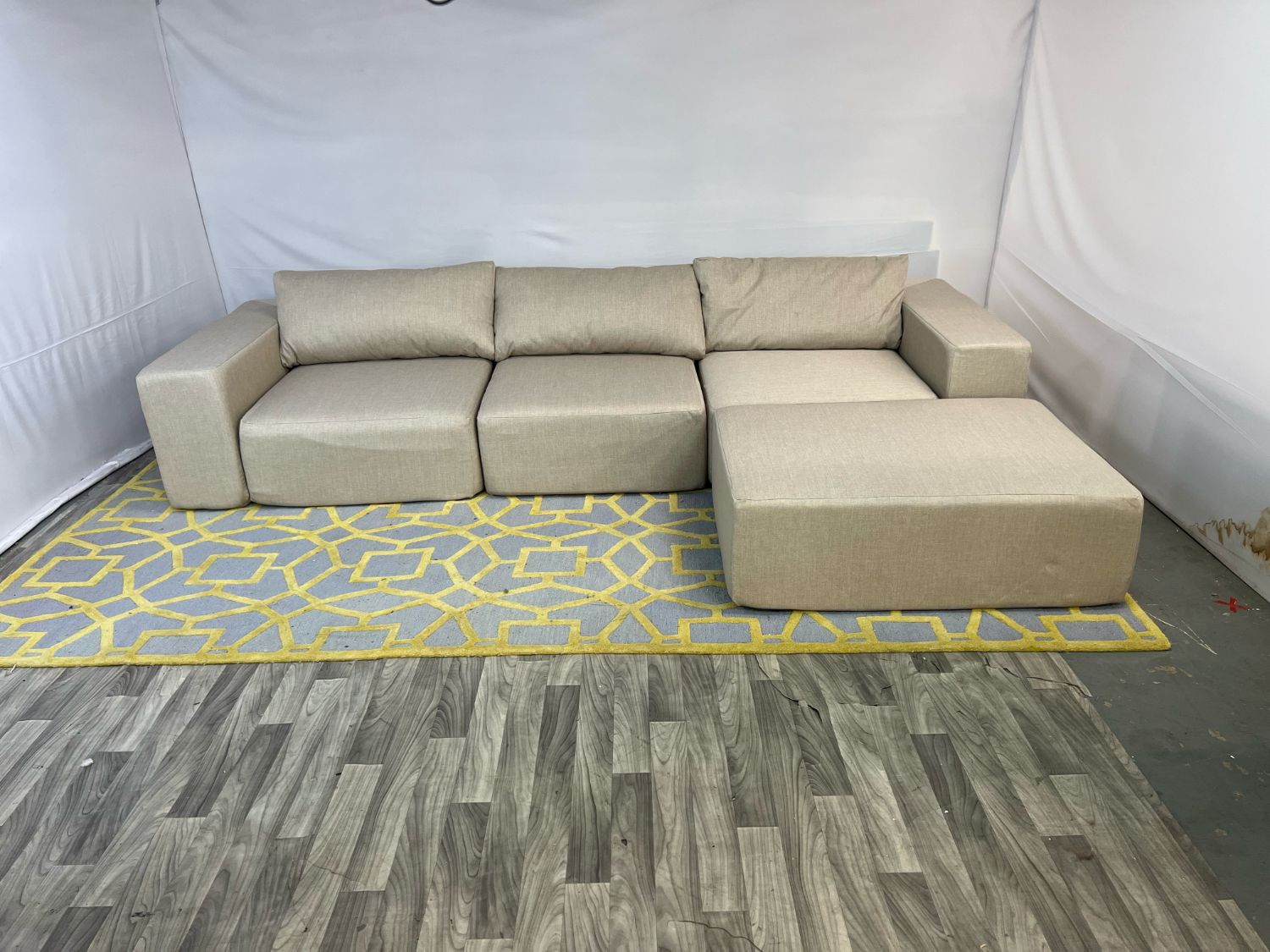 ( Delivery Available ) Inside Weather Modular Beige Sectional Couch