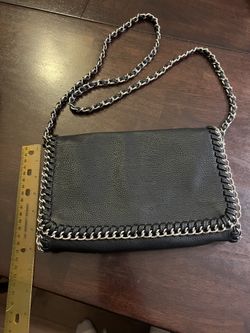 Black W Silver Chain Purse