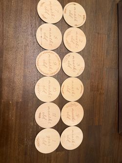 Baby Monthly Milestone Wood Disc Set