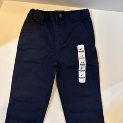 Baby And Toddler Boys Uniform Stretch Skinny Chino Pants - Blue 4T