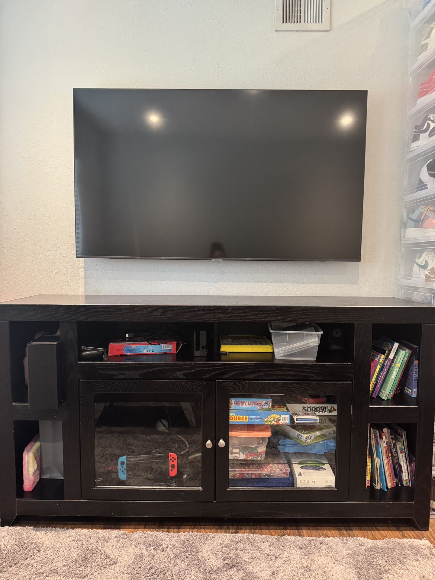 Entertainment Shelf Dark Wood 
