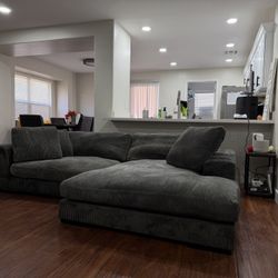 Dark Gray Sectional Low Profile- Free Delivery 