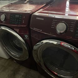 Samsung Washer And Dryer Burgundy Set