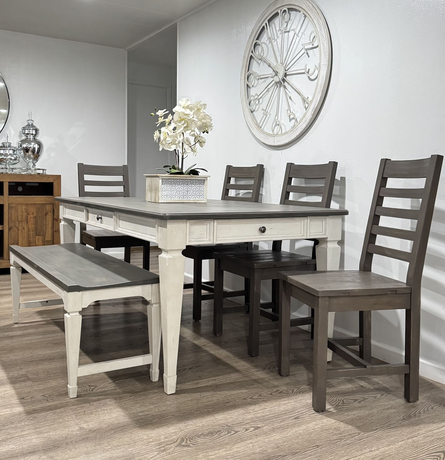 Original Farmhouse Dining Table Set Comedor De Madera