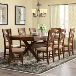 92”9-Piece Dining Table and Chair Set，$750