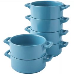 Bruntmor Modern Matte 10 Oz. Ceramic Round Ramekins Set Of 6 Souffle Dishes with