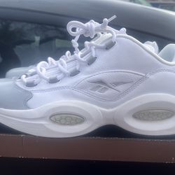 Reebok Question Low White Grey Size 13