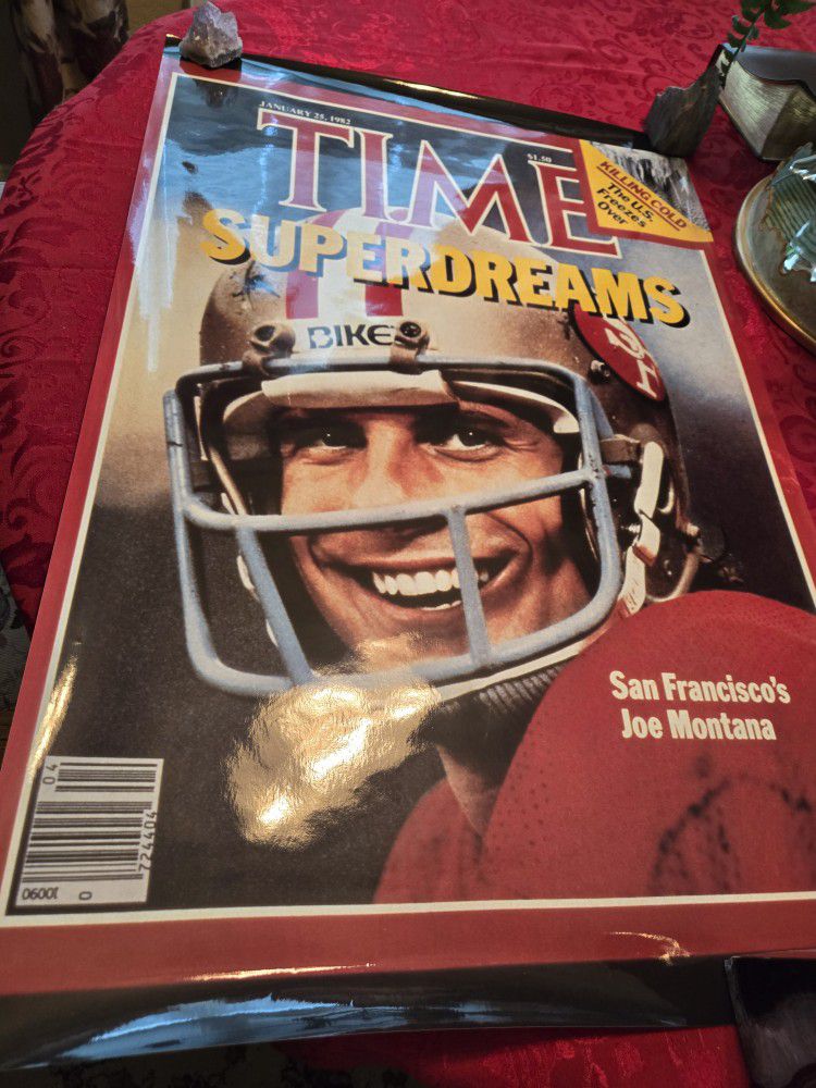 Vintage Time Magazine Joe Montana Poster 