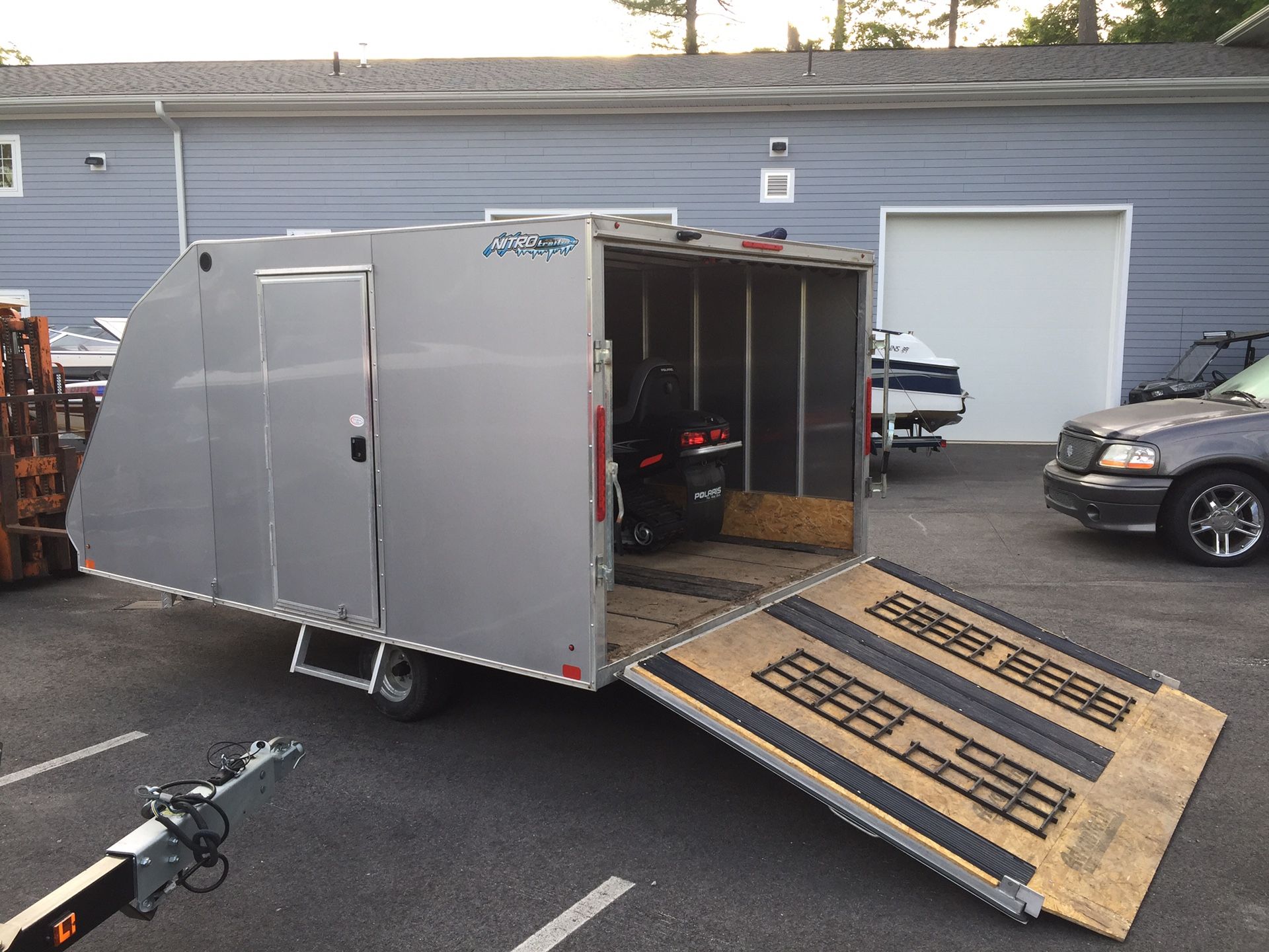 2018 Nitro 12’x101” enclosed hybrid 2 place crossover trailer will trade
