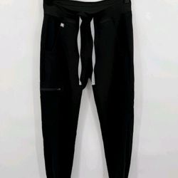 FIGS Zamora Jogger Scrub Pants Women's XXS Black Medical Pockets Workwear