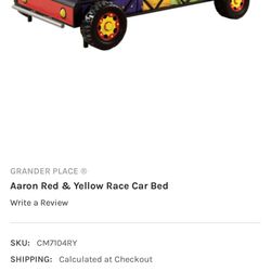 Aaron Red & Yellow Race Car Bed