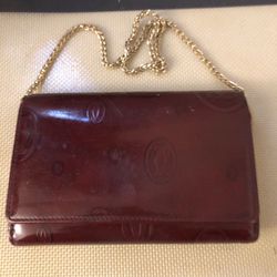 Cartier Clutch Wallet Purse With Added Chain