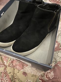 Black Zip Platform Booties Ladies Size 11