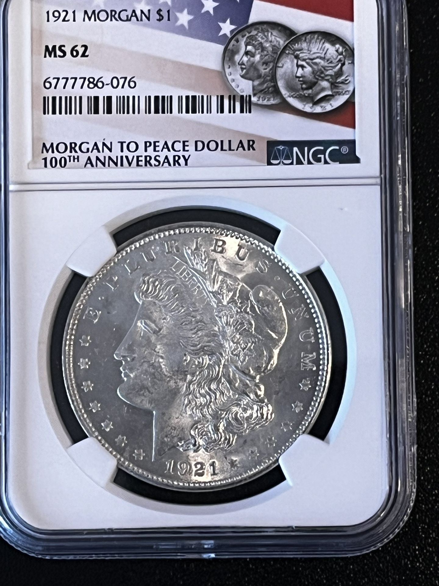 1921 Morgan Silver Dollar NGC MS 62