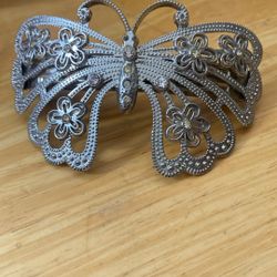 Silver Butterfly Hair Clip 