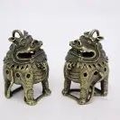 Pair Of Miniature Brass Censers 